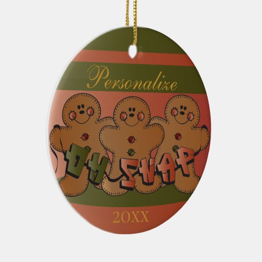 Oh Snap Cartoon Gingerbrood Keramisch Ornament (Rechts)