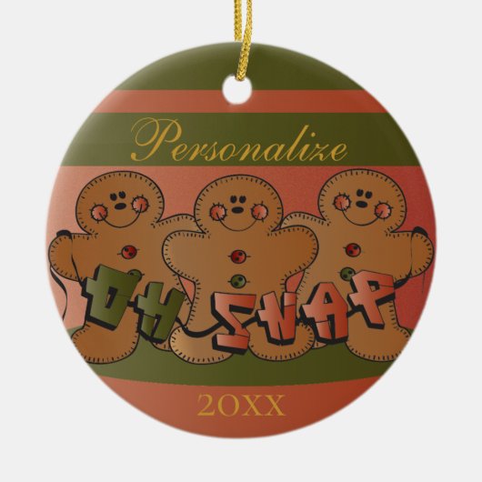 Oh Snap Cartoon Gingerbrood Keramisch Ornament (Voorkant)