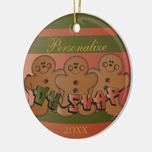 Oh Snap Cartoon Gingerbrood Keramisch Ornament (Links)