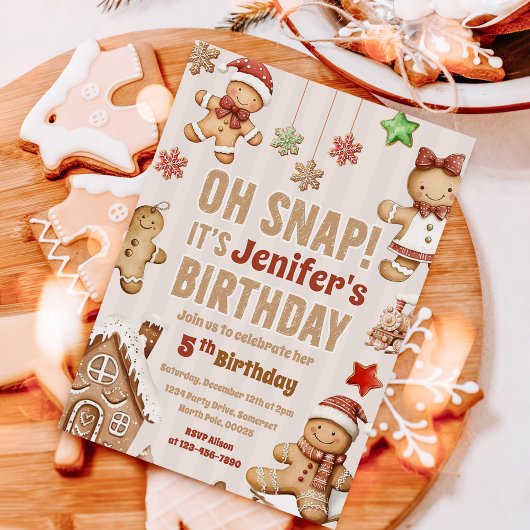 Oh Snap Christmas Cookie Gingerbread Birthday Kaart