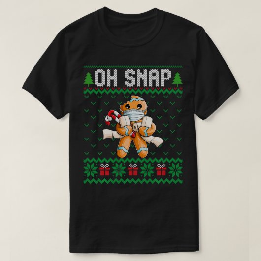 Oh Snap Christmas  Funny Gingerbread Man Gift  T-shirt (Design voorkant)
