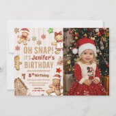 Oh Snap Christmas Gingerbread Birthday Photo Kaart (Voorkant)
