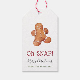 Oh Snap Christmas Gingerbread Man Gift Label Cadeaulabel