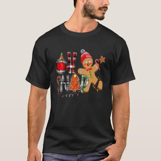 Oh Snap Cookie Man Gingerbrood Kerstmis Light Mer T-shirt (Voorkant)