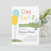 Oh Snap Crocodile Invitation Kaart (Staand voorkant)