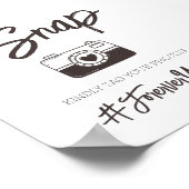 Oh Snap Cute Wedding Photo Hashtag Sign Poster (Hoek)