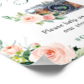 Oh Snap Elegante Roze Bloemen Bruiloft Poster (Hoek)