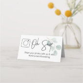 OH SNAP Eucalyptus vouwde lijstkaart #hashtag Plaatskaartje (Achterkant)