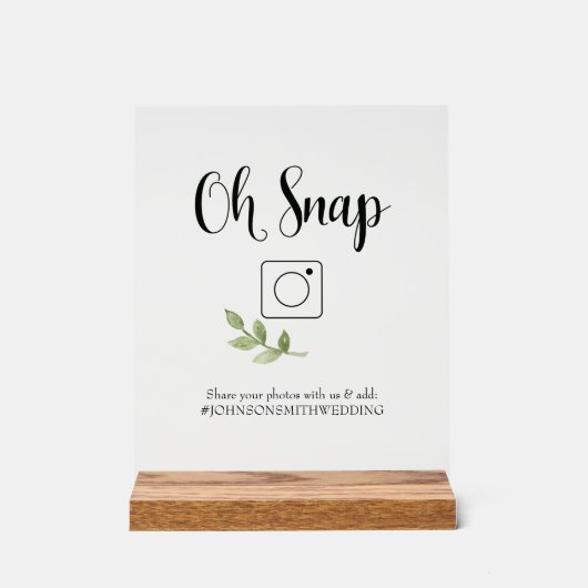 Oh Snap Fotohokje Bord (Voorkant)