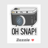 Oh Snap Funny Camera Pun Sticker (Vel)