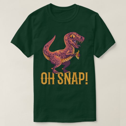 OH Snap Funny Dinosaur Pizza T-shirt (Design voorkant)