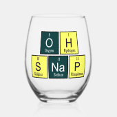 Oh Snap Funny Element Chemistry Teacher Chemist Wijnglas Zonder Voet (Voorkant)