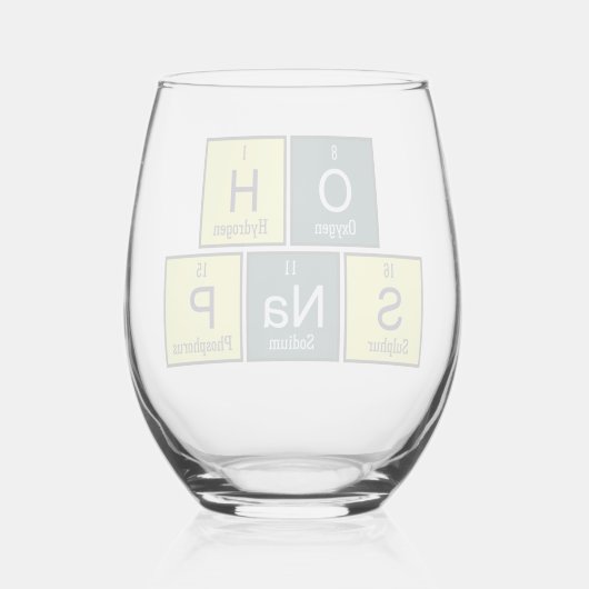 Oh Snap Funny Element Chemistry Teacher Chemist Wijnglas Zonder Voet (Achterkant)