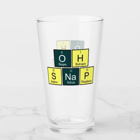 Oh Snap Funny Element Chemistry Teacher Science Glas (Voorkant)