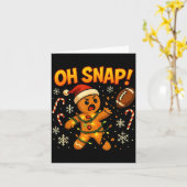 Oh Snap Funny Gingerbread Football Christmas Light Kaart (Gele Bloem)