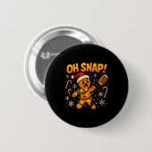 Oh Snap Funny Gingerbread Football Christmas Light Ronde Button 5,7 Cm (Voorkant /achterkant)