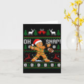 Oh Snap Funny Gingerbread Man Football Christmas P Kaart (Gele Bloem)