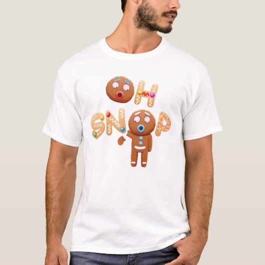 Oh Snap Funny Gingerbrood Man Kerstt-shirt T-shirt (Voorkant)