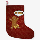 Oh Snap Funny Kerstmis Gingerbrood Man Broken Leg Kleine Kerstsok (Voorkant)