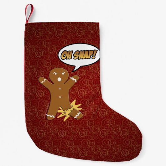 Oh Snap Funny Kerstmis Gingerbrood Man Broken Leg Kleine Kerstsok (Voorkant)