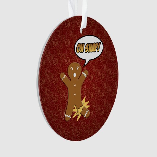 Oh Snap Funny Kerstmis Gingerbrood Man Broken Leg Ornament (voorkant)