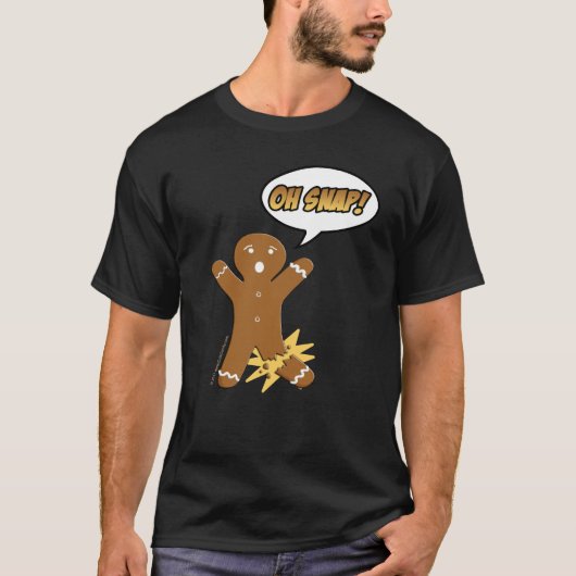Oh Snap Funny Kerstmis Gingerbrood Man Broken Leg T-shirt (Voorkant)