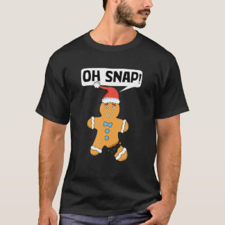 Oh Snap Funny Kerstmis Gingerbrood Man Broken Leg T-shirt