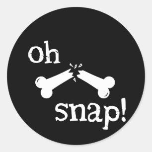 Oh Snap Funny Radiology Broken Bone Ronde Sticker