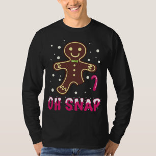 Oh Snap Funny Schattige Christmas Gingerbread Man T-shirt