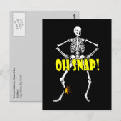 Oh Snap, Funny Skeleton Halloween Briefkaart (Voorkant / Achterkant)