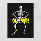 Oh Snap, Funny Skeleton Halloween Briefkaart (Voorkant)