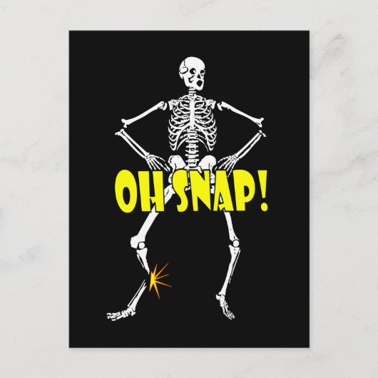 Oh Snap, Funny Skeleton Halloween Briefkaart (Voorkant)