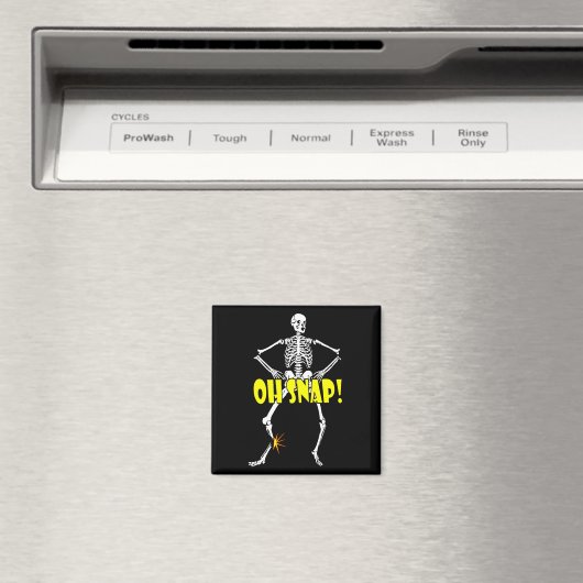 Oh Snap, Funny Skeleton Halloween Magneet (Insitu (Vaatwasser))