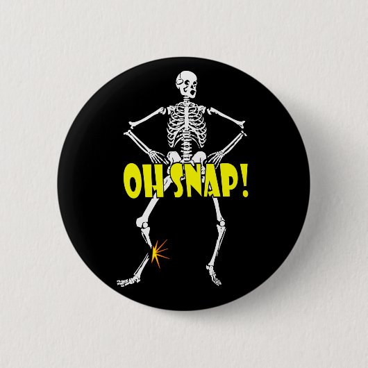 Oh Snap, Funny Skeleton Halloween Ronde Button 5,7 Cm (Voorkant)