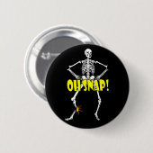 Oh Snap, Funny Skeleton Halloween Ronde Button 5,7 Cm (Voorkant /achterkant)