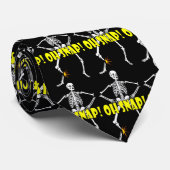 Oh Snap, Funny Skeleton Halloween Stropdas (Opgerold)