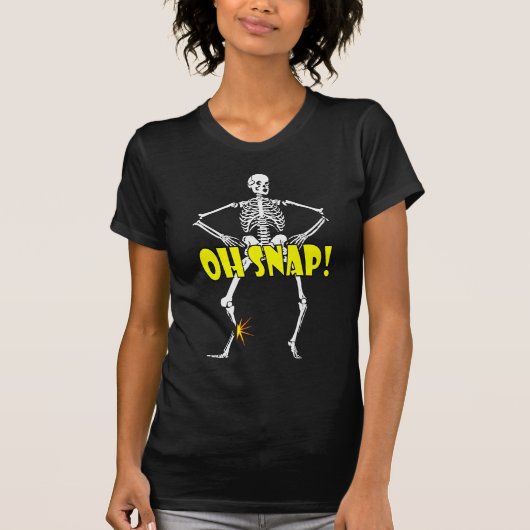 Oh Snap, Funny Skeleton Halloween T-shirt (Voorkant)