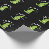 Oh Snap Funny Snapping Crocodile Pun Dark BG Cadeaupapier (Hoek)