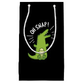 Oh Snap Funny Snapping Crocodile Pun Dark BG Klein Cadeauzakje (Voorkant)