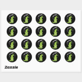 Oh Snap Funny Snapping Crocodile Pun Dark BG Ronde Sticker (Vel)