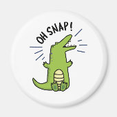 Oh Snap Funny Snapping Crocodile Pun Magneet (Voorkant)