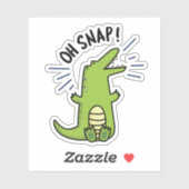 Oh Snap Funny Snapping Crocodile Pun Sticker (Vel)