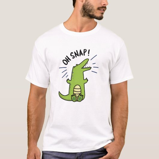 Oh Snap Funny Snapping Crocodile Pun T-shirt (Voorkant)
