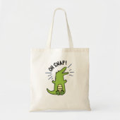 Oh Snap Funny Snapping Crocodile Pun Tote Bag (Voorkant)