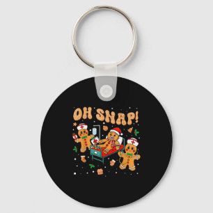 Oh Snap Gebruinde Kerstverpleegster Grappige Verpl Sleutelhanger