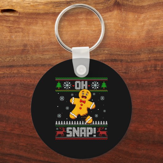 Oh Snap Gemberkoek Man Kookjes Bakken Lelijke Kers Sleutelhanger (Voorkant)
