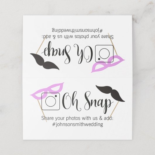 OH SNAP Gevouwen tabelkaartfotocabine Plaatskaartje (Buitenkant ongevouwen)