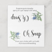 OH SNAP Gevouwen tafelkaart #hashtag blauwe bruilo Plaatskaartje (Buitenkant ongevouwen)