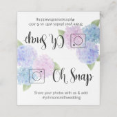 OH SNAP Gevouwen tafelkaart #hashtag hortensia Plaatskaartje (Buitenkant ongevouwen)