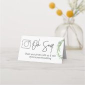 OH SNAP Gevouwen tafelkaart #hashtag Plaatskaartje (Achterkant)